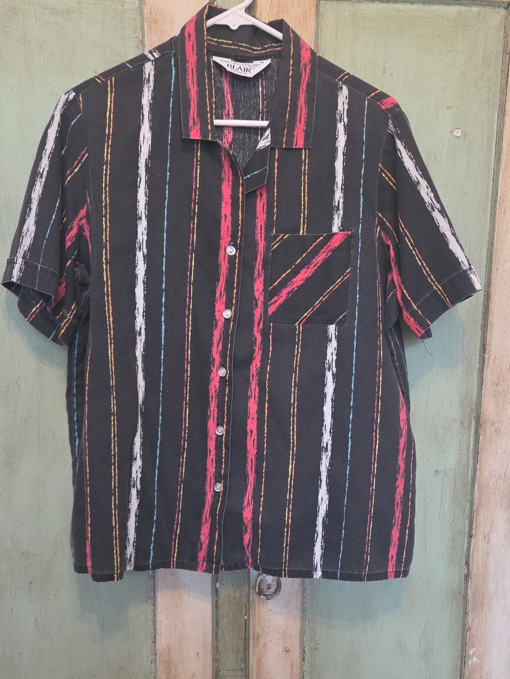 Vintage BLAIR Warren PA 1960's size M button up Shirt Striped Men or Women Retro
